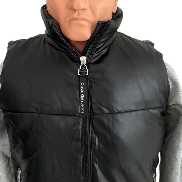 💖MEGA SALE💖Calvin Klein Men CJCV7008 Polyester Zip Puffer Black Sleeveless - Picture 9 of 12
